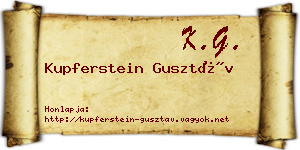 Kupferstein Gusztáv névjegykártya
